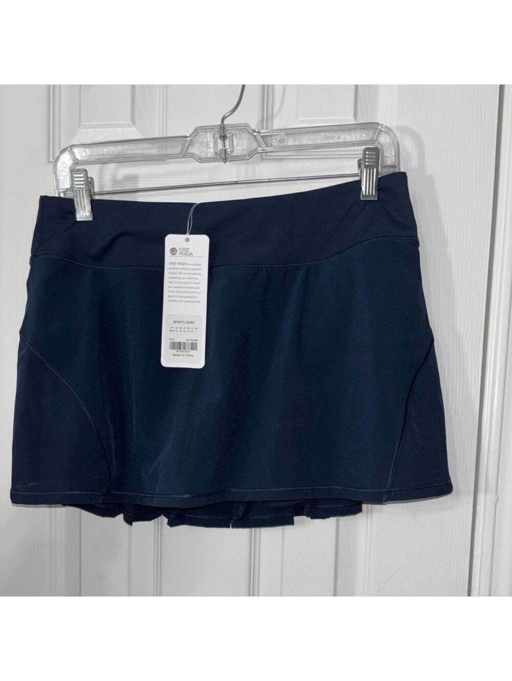 CRZ YOGA Navy Blue Circle Skater Skirt
